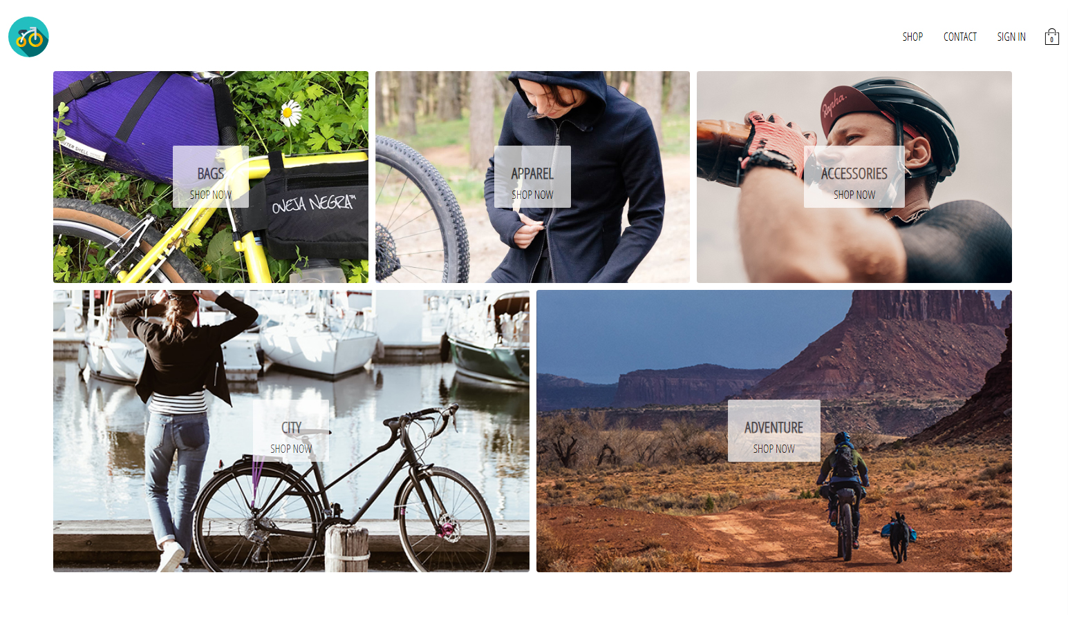 An online store selling bikes and bike accessories